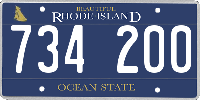 RI license plate 734200