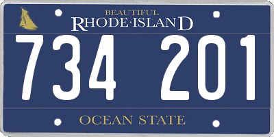 RI license plate 734201