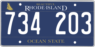 RI license plate 734203