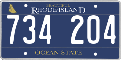 RI license plate 734204