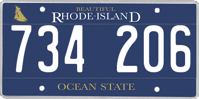 RI license plate 734206