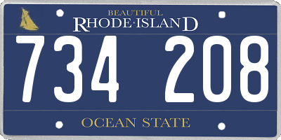 RI license plate 734208