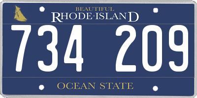 RI license plate 734209