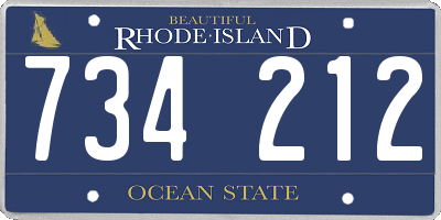 RI license plate 734212