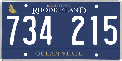 RI license plate 734215