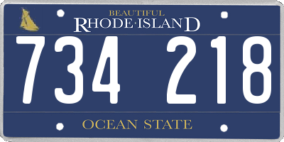 RI license plate 734218