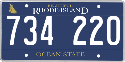 RI license plate 734220