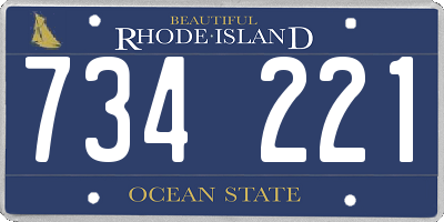 RI license plate 734221
