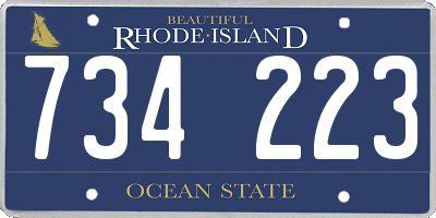 RI license plate 734223