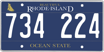 RI license plate 734224
