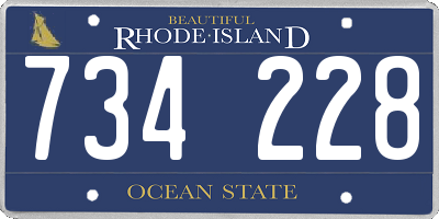 RI license plate 734228