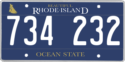 RI license plate 734232