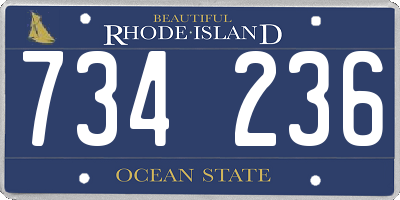 RI license plate 734236