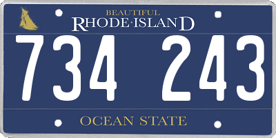 RI license plate 734243