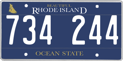 RI license plate 734244