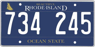 RI license plate 734245