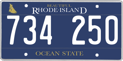 RI license plate 734250
