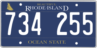 RI license plate 734255