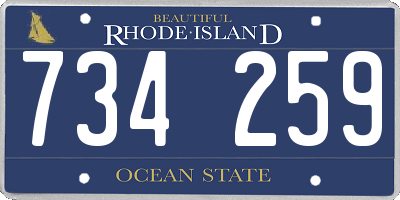 RI license plate 734259