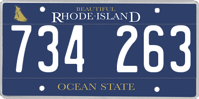 RI license plate 734263
