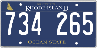 RI license plate 734265