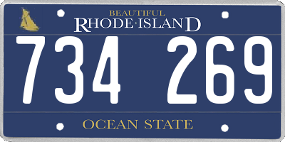 RI license plate 734269