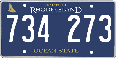 RI license plate 734273