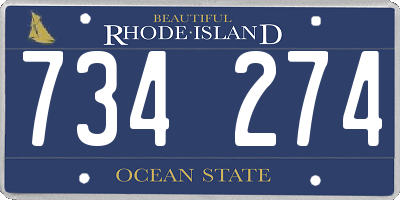 RI license plate 734274