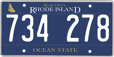 RI license plate 734278