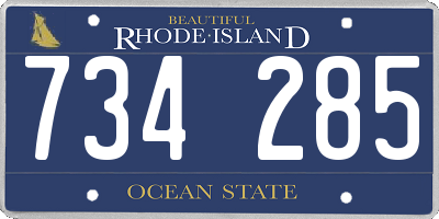 RI license plate 734285