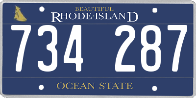 RI license plate 734287