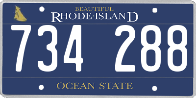 RI license plate 734288