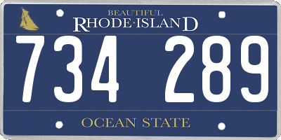 RI license plate 734289