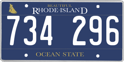 RI license plate 734296