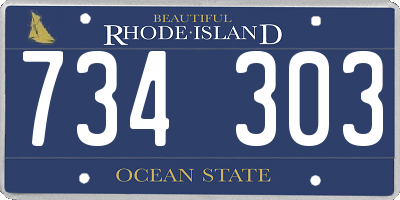 RI license plate 734303