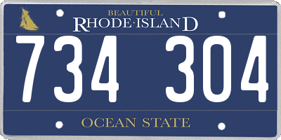 RI license plate 734304