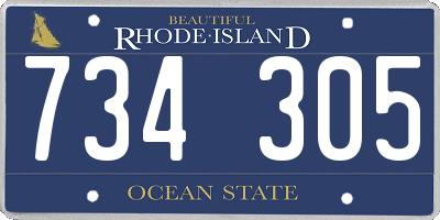 RI license plate 734305