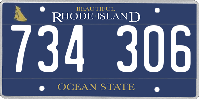 RI license plate 734306