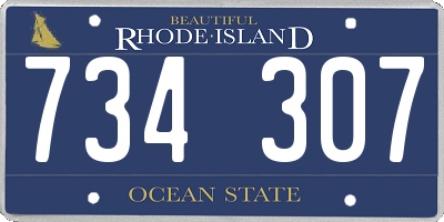 RI license plate 734307