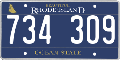 RI license plate 734309
