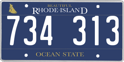 RI license plate 734313