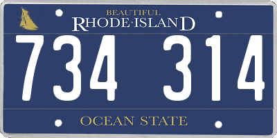 RI license plate 734314