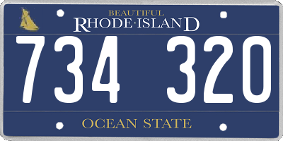RI license plate 734320