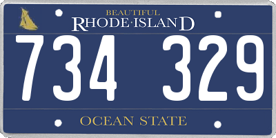 RI license plate 734329