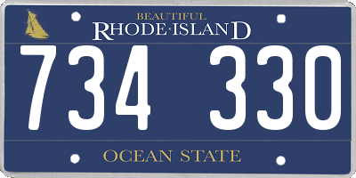 RI license plate 734330
