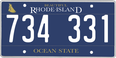 RI license plate 734331