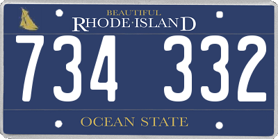 RI license plate 734332