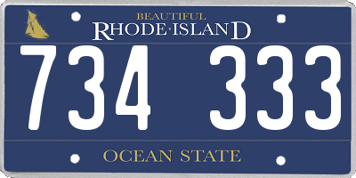 RI license plate 734333