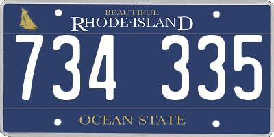 RI license plate 734335