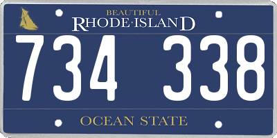 RI license plate 734338